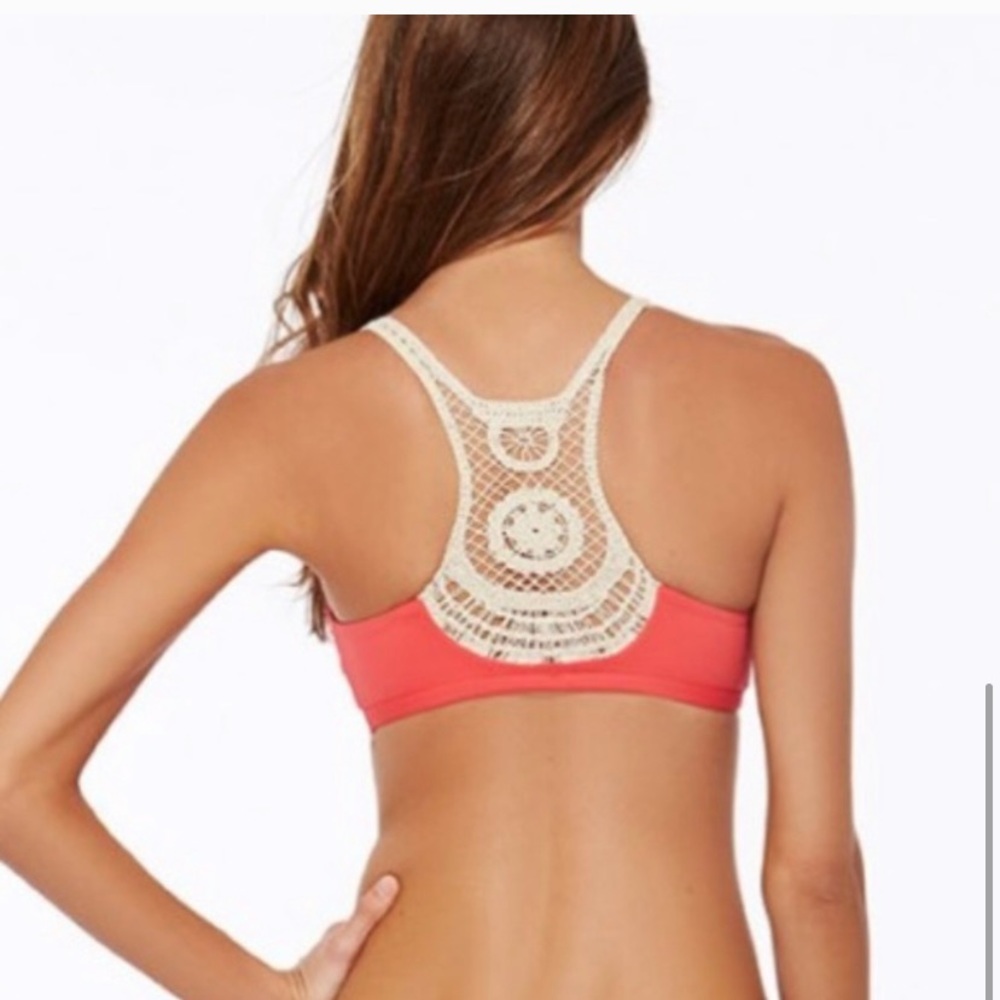 L*Space Crochet Bikini Set in Coral/Red/Pink
